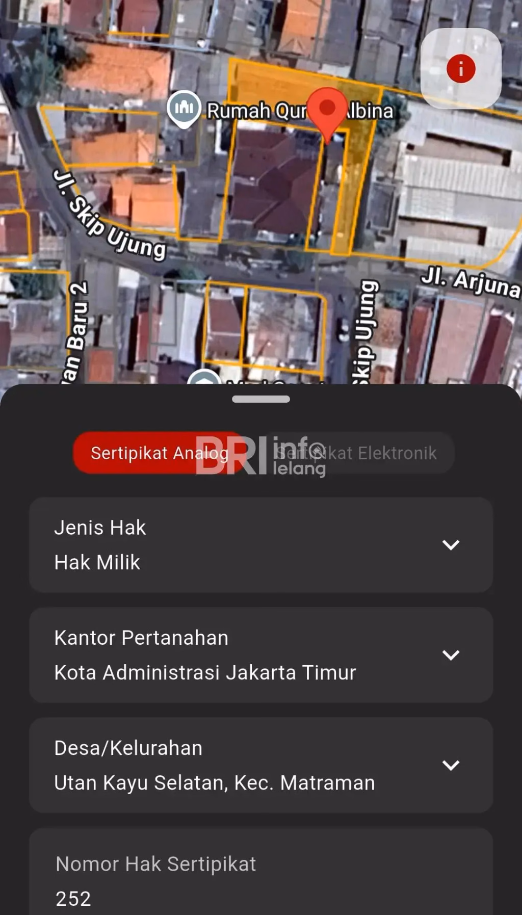 Rumah lelang JAKARTA TIMUR
