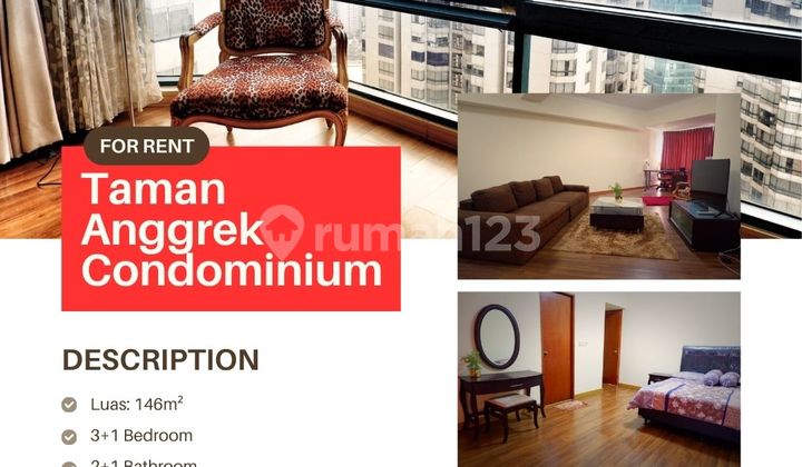 Apartemen Taman Anggrek Sewa 3BR 146m² Lt.146 - Unit apartemen yang terletak d #675463