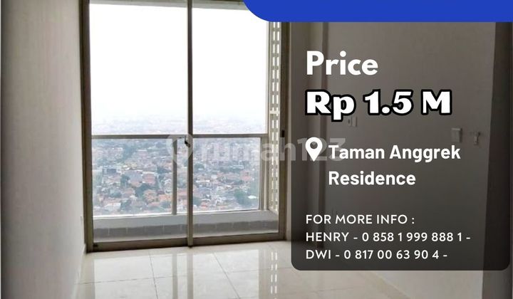 Taman Anggrek Residence Turun Hrg 1br Dijual Cepat Best City View - foto 1