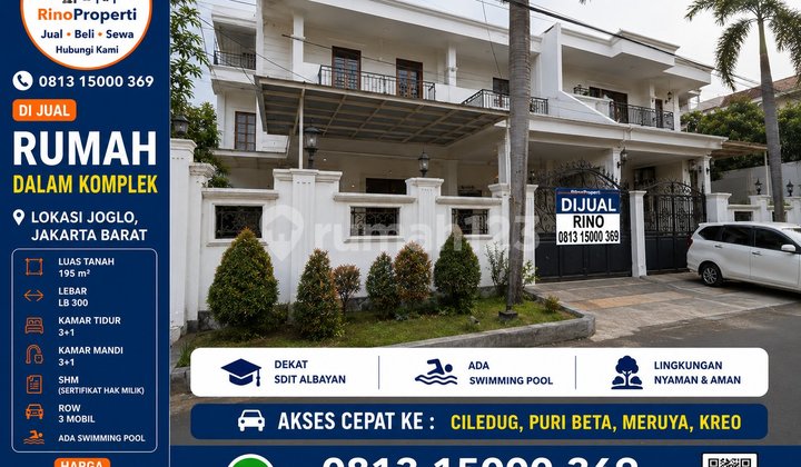 Rumah Hook Dibangun 2021 - Row Lebar 3 Mobil, 10 Menit ke Tol Joglo, Nyaris Baru Joglo Jakarta - foto 1