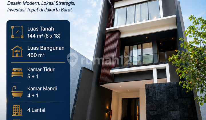 Rumah Baru Permata Buana - 4 Lantai - 460M² - Spek Tinggi - foto 1