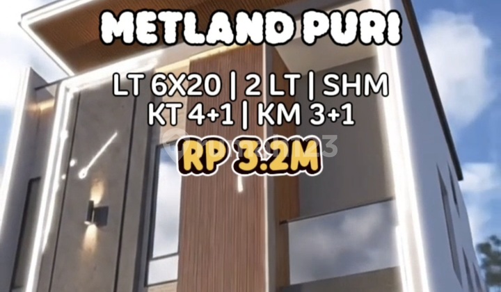 Wilson Rumah Modern Minimalis Uk 6X20 di Metland Puri - foto 1
