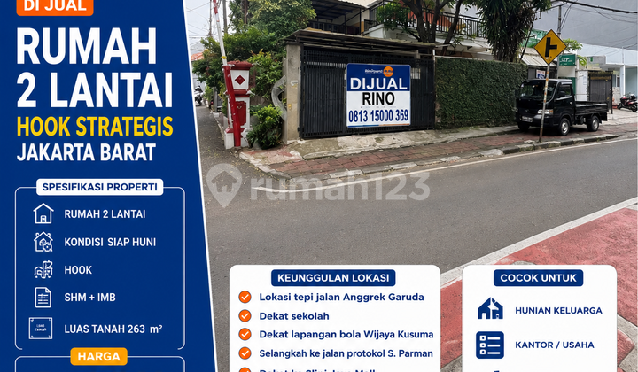Lokasi Emas! Harga Masih Nego! Rumah 2 Lantai Siap Huni Depan Smp 88 Anggrek Anggrek Garuda Slipi Jakarta Barat - foto 1