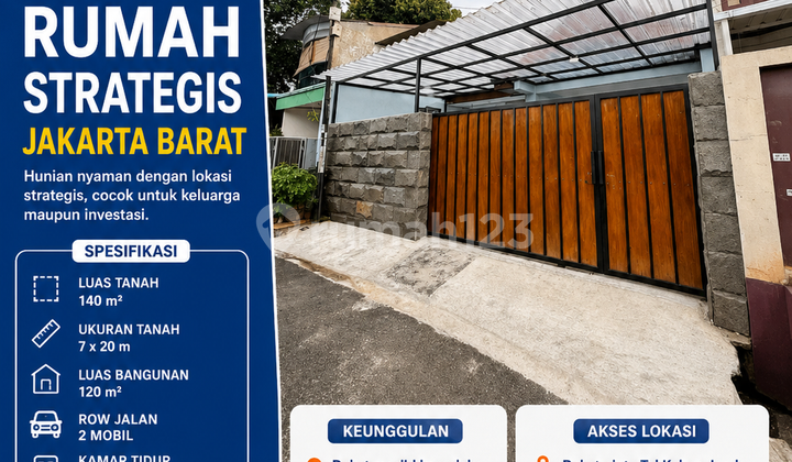 Jual Cepat,Masih Nego! Harga Masih Nego! Rumah Baru Renov 1 Lantai Lebar 7M Komplek Depag Kedoya Jakarta Barat - foto 1