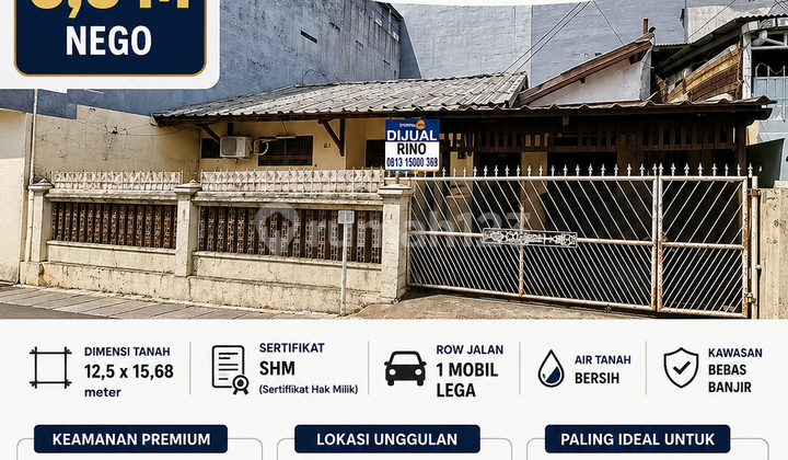 Jual Cepat! Rumah Lama Lebar 12 Dekat Binus Syahdan Jakarta Barat - foto 1