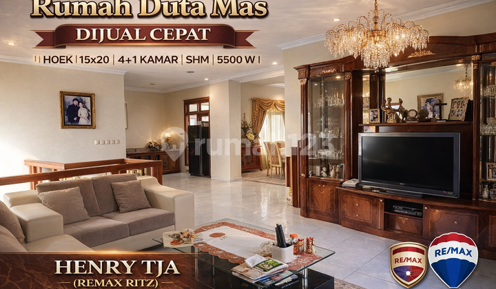 Rumah Hoek Duta Mas 300 M² - SHM On Hand | 4+1 KT | Lokasi Prime - foto 1