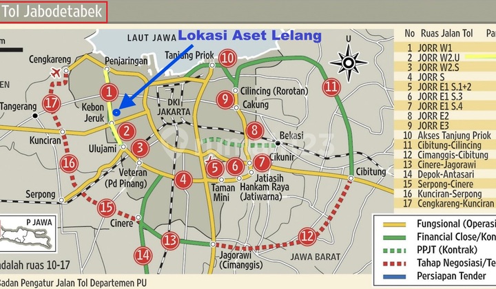 Termurah + Clean & Clear di Segitiga Emas Cbd Jakarta Barat, Rumah 2 Lantai & SHM 683 M2 Hanya Rp. 3,2 Juta/M2 Jauh Dibawah Harga Pasaran & Strategis < 1 KM Dari Puri Indah & Permata Buana