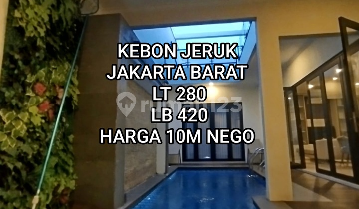 Rumah Private Pool Siap Huni di Kebon Jeruk Jakarta Barat - foto 1