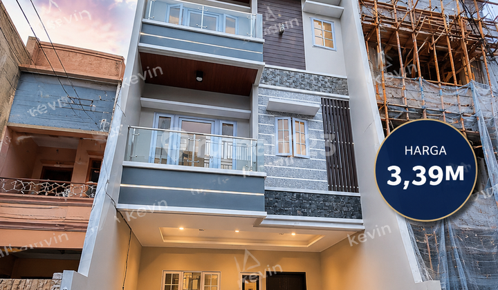 Rumah Minimalis Tomang 3.5 Lantai - SHM - Jalan 2 Mobil - foto 1
