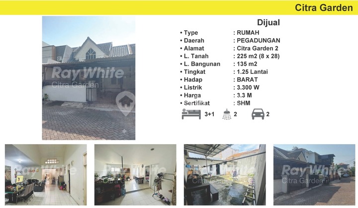Dijual Rumah Murah SHM Besar Luas 8X28 Citra Garden 2 Jakbar 0019-Hey - foto 1
