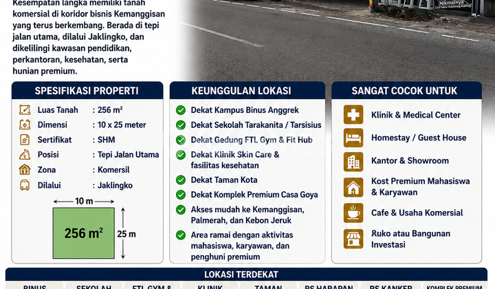 Jual Cepat,Nego Keras! Rumah Tepi Jalan Utama Dekat Kampus Binus Anggrek Jakarta Barat - foto 1