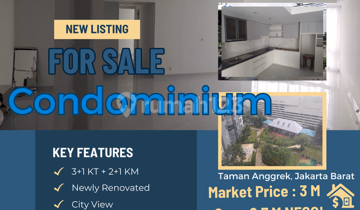 Apartemen Taman Anggrek Jual 3BR 146m² - Taman Anggrek, Jakarta Barat - #548031