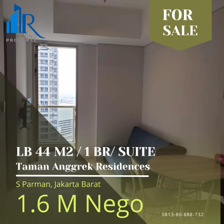 Apartemen Jual/Sewa 2BR 50m² Lt.29 Taman Anggrek Residences - Lantai 29 dengan harga nego — peluang investasi ya #tar-19