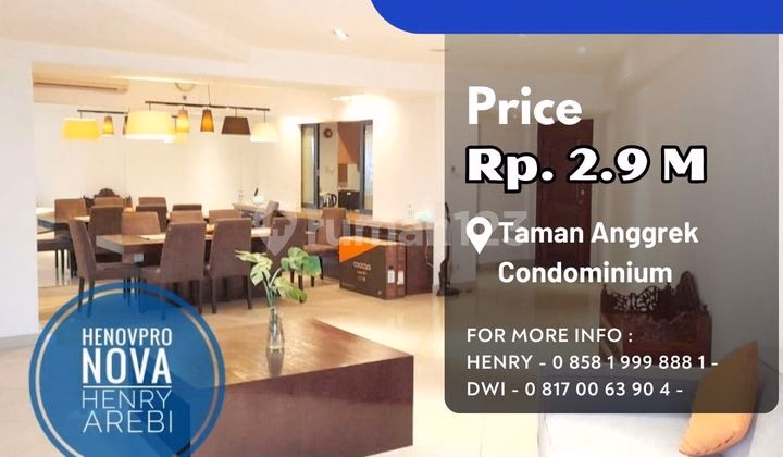 Apartemen Taman Anggrek Jual 1BR - Taman Anggrek Condo 3+1BR SPEC #318844