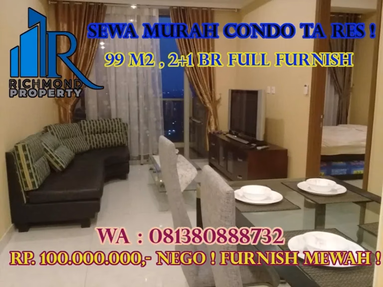 Apartemen Sewa 2BR 99m² Lt.16 Taman Anggrek Residences - Fully furnished, langsung huni. Tidak perlu repot #tar-3
