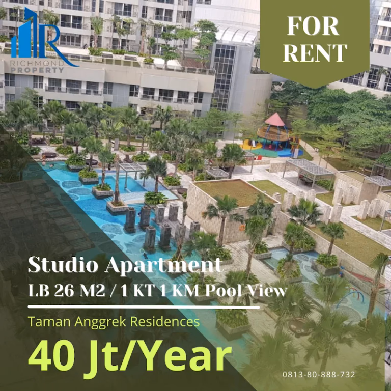 Apartemen Jual Studio 26m² Lt.8 Taman Anggrek Residences - Studio paling terjangkau — mulai 685 juta, cocok u #tar-36